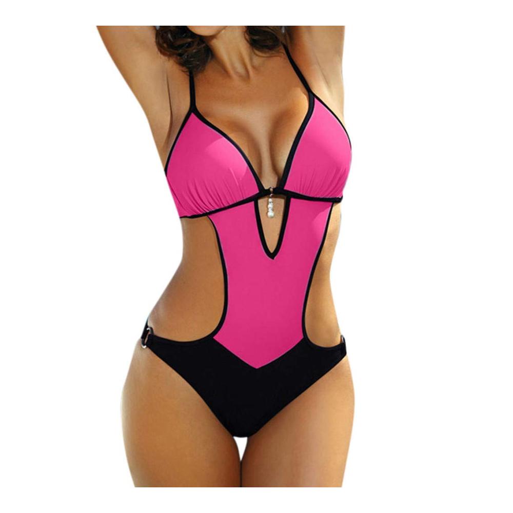 Bikini-Sets Push-Up Bademode mit Perlen Bandage und Pailletten