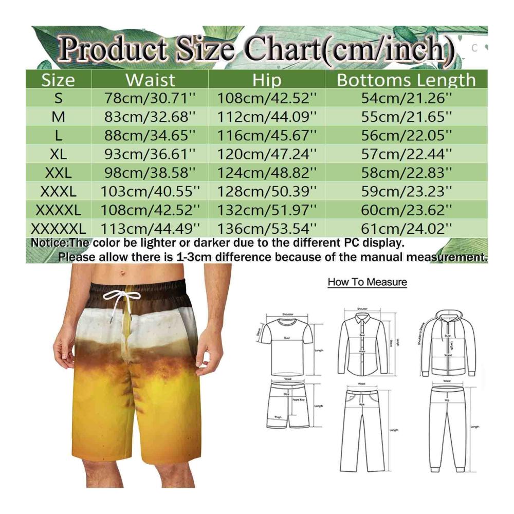 Herren Badeshorts Sommerliche Plus Size Strandhose mit Kordelzug Tasche und sportlichem Design
