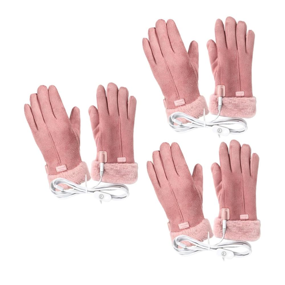 3 Sets beheizte USB-Handschuhe für den Winter - Wiederaufladbare Handschuhe für kaltes Wetter - Ideal als Arbeitshandschuhe Motorradhandschuhe und Trainingshandschuhe