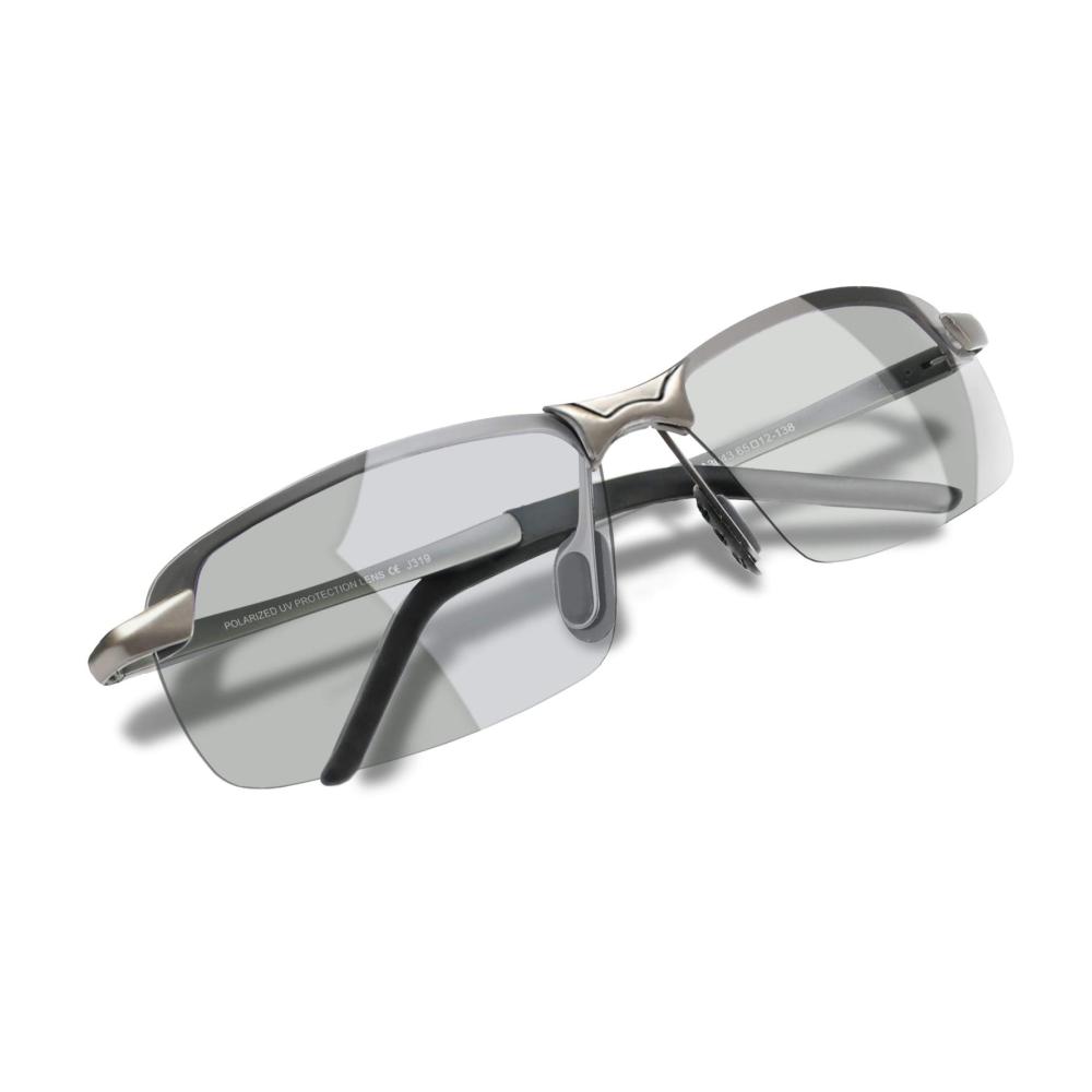 Photochromatische Polarisierte Herren-Sonnenbrille für Draußen Sport Radfahren - Ultraleichtes AL-MG Rahmen-Design
