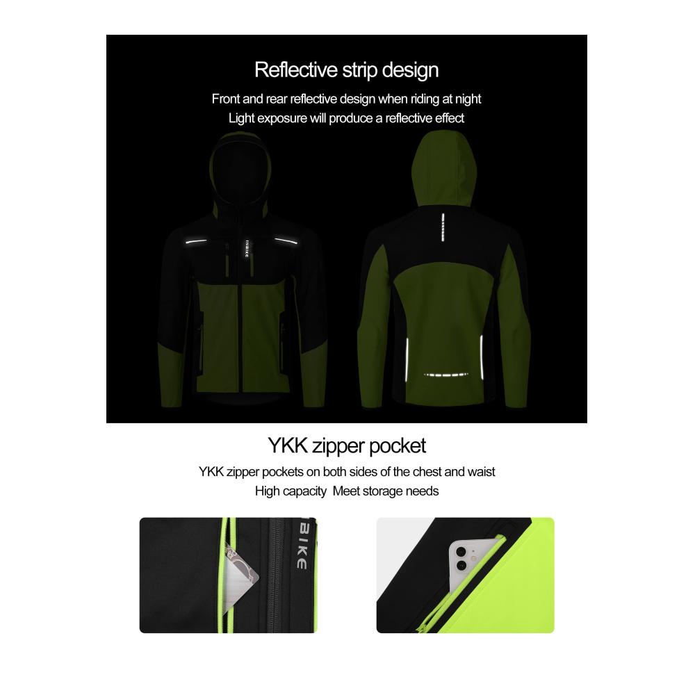 Herren Softshell Fahrradjacke - Wasserdichte Übergangs- und Winterjacke Atmungsaktiv und Warm - Perfekt für Radfahren Laufen und Outdoor-Aktivitäten