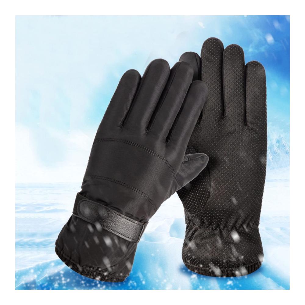 Winter-Handschuhe für Herren Daunen-Baumwollhandschuhe Warme Ski- und Outdoor-Sporthandschuhe Wind- und Kälteschutz Fahrradhandschuhe (A-02 Einheitsgröße