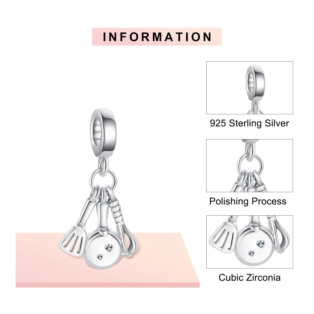925 Sterling Silber Bead Charms Set - Pizza Bubble Tea Halloween & Geburtstag Geschenke für Frauen & Mädchen - Passend für Armbänder