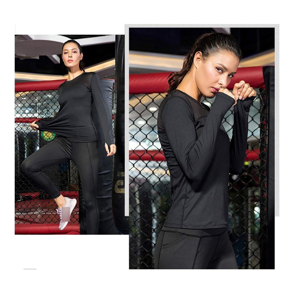 Damen Kompressionsshirt Langarm - Hochleistungs Dry Fit Laufshirt für Damen - Athletisches T-Shirt für Workouts und Laufen