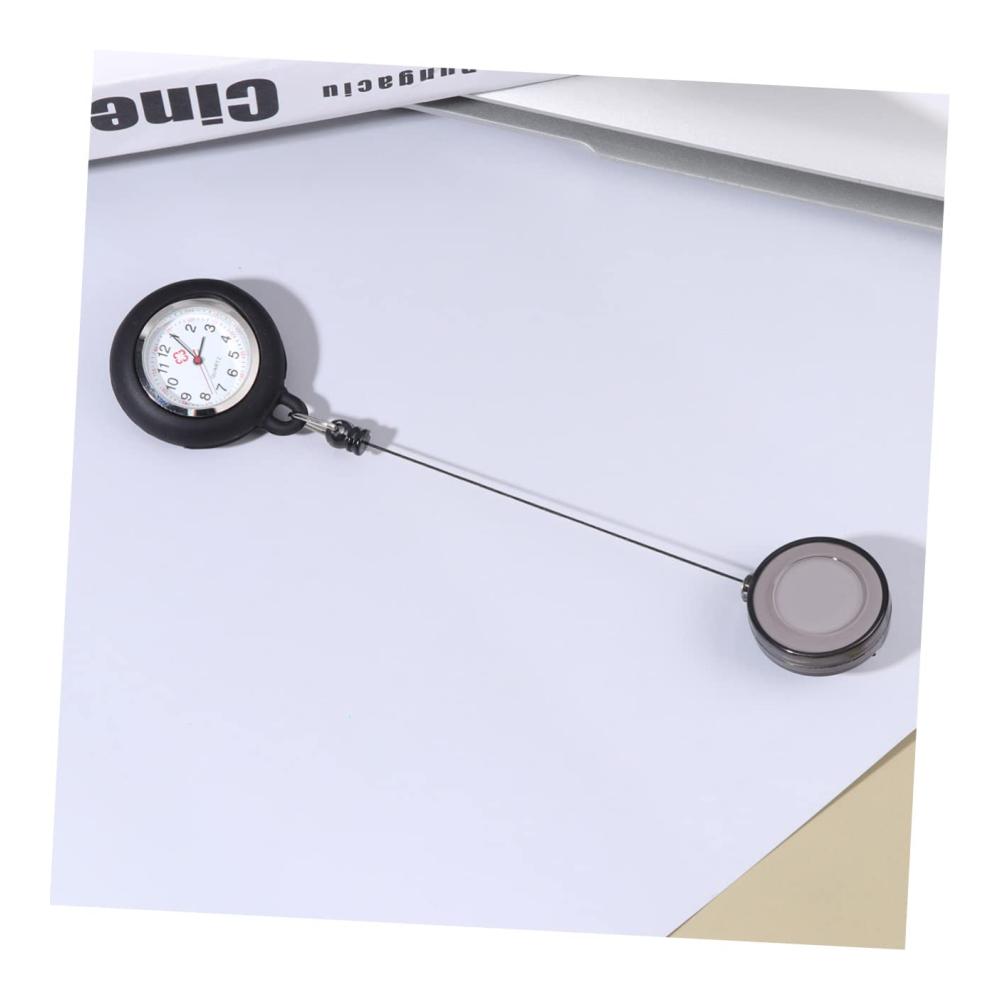 Herrenarmbanduhr mit einziehbarer Uhrkette - Stilvolle Taschenuhr für Männer mit Halskette Anstecknadel und Pflegezubehör für Krankenschwestern - Karikatur-Design mit Altem Monitor-Clip