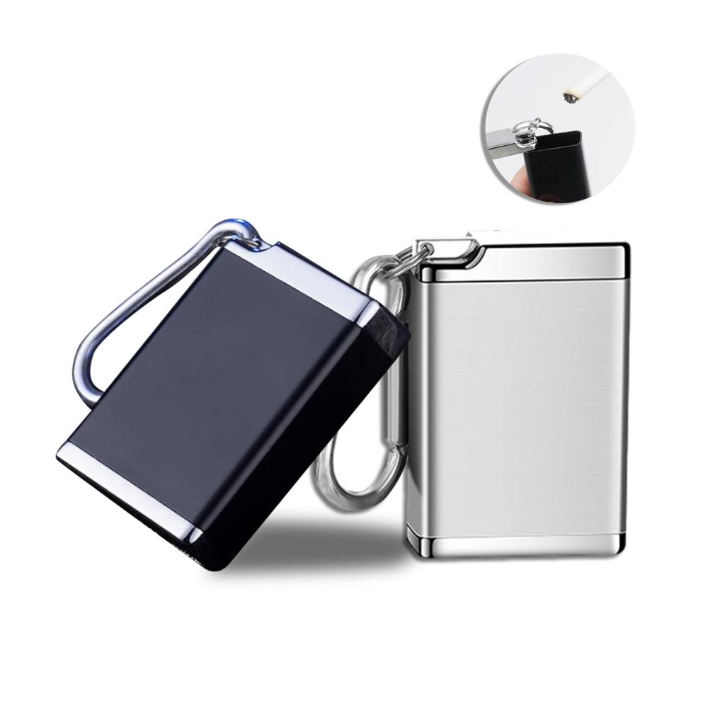 Mobiler Taschenaschenbecher 2er-Set – Geruchsdicht & Tragbar für Unterwegs – Reiseaschenbecher Klein Schwarz/Silber – Zigaretten Taschenascher to go