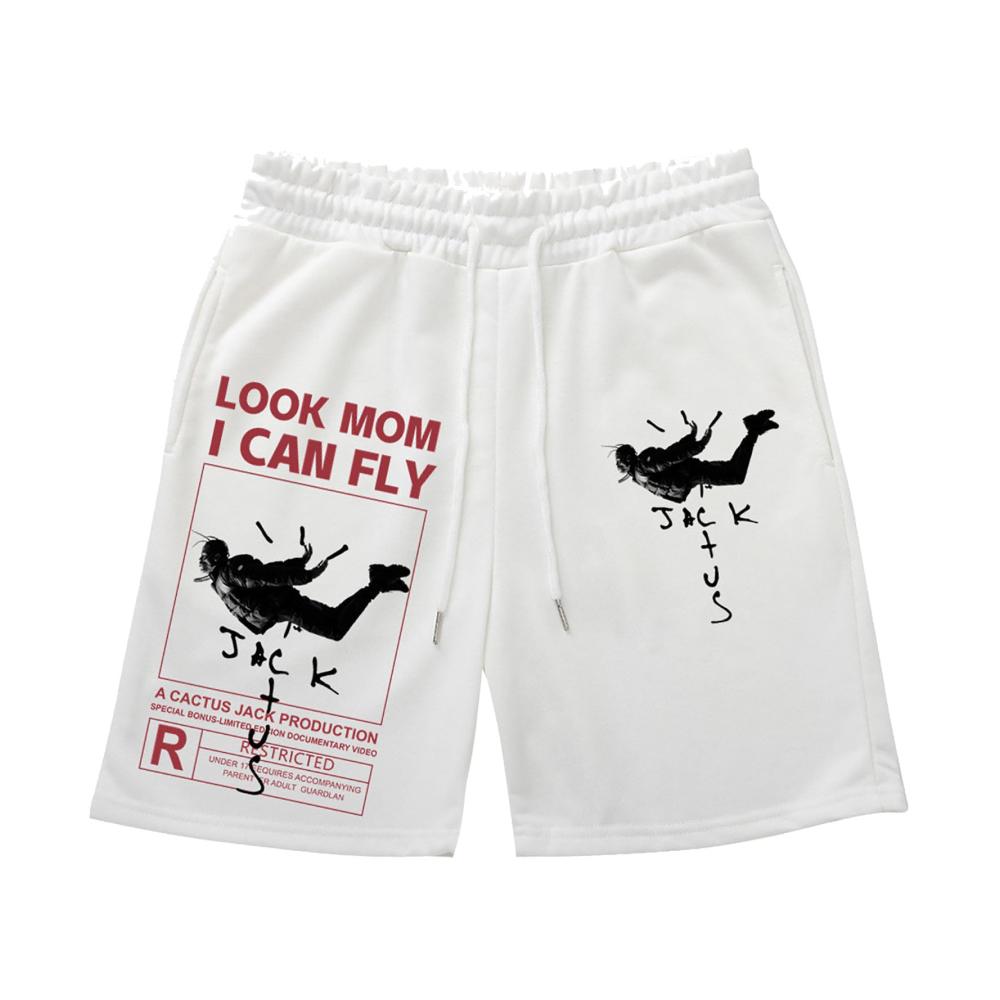 Baumwoll-Shorts mit Rapper-Sweatpants-Look und kreativem Letter-Print perfekt für Outdoor-Jogging