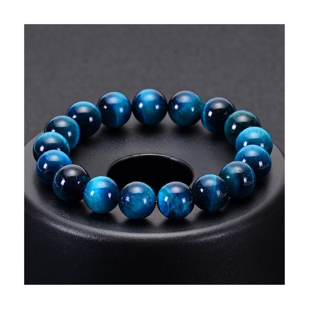Lake Blue Tiger Auges Perlen Armband Set - Handgefertigtes Naturstein Armband für Männer - 6mm 8mm 10mm - Casual Schmuck - Armbänder ZXF