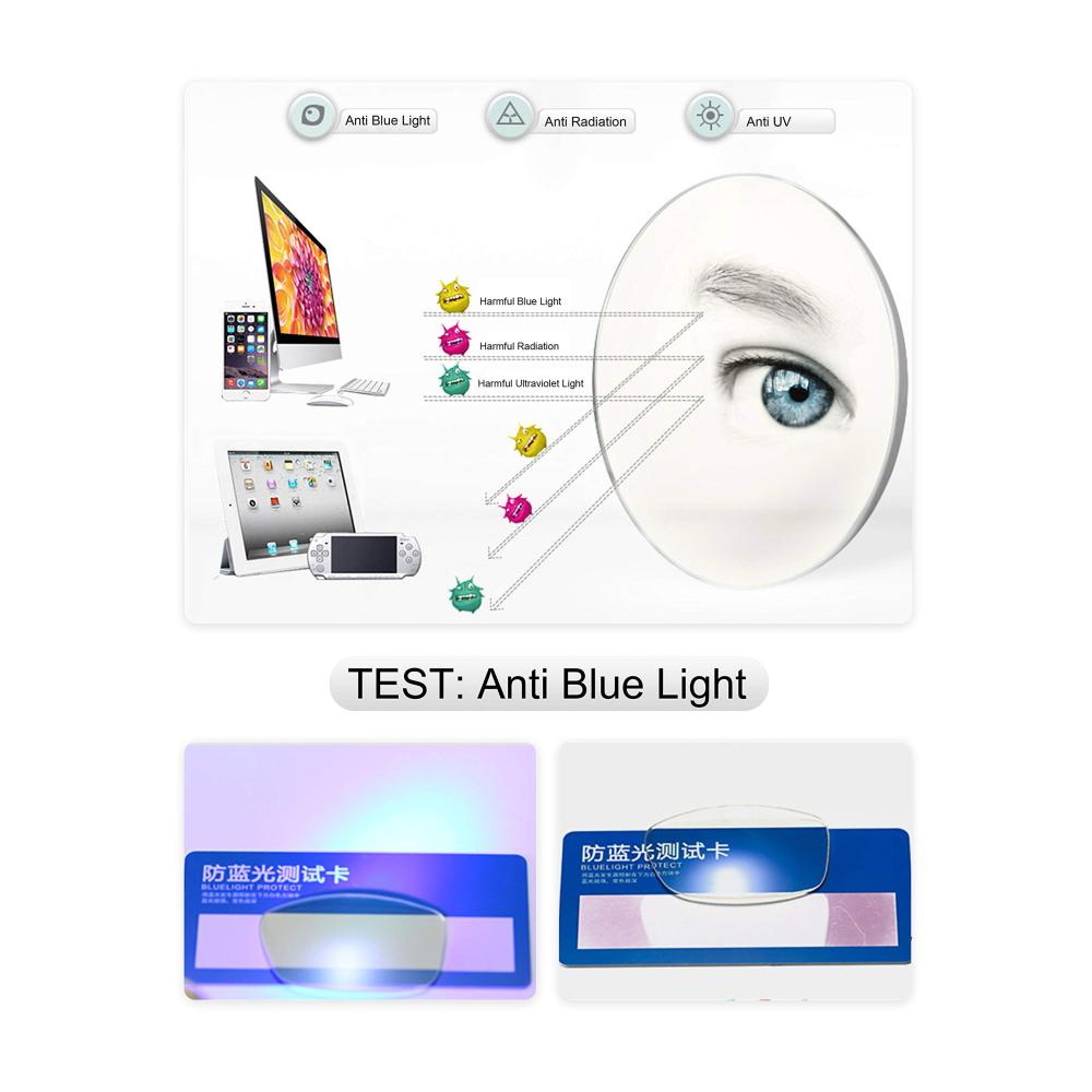 Rechteckige Metallrahmen Computerbrille für Herren mit Blaulichtfilter und UV-Schutz - Anti-Müdigkeit Brillenfassungen & Etuis