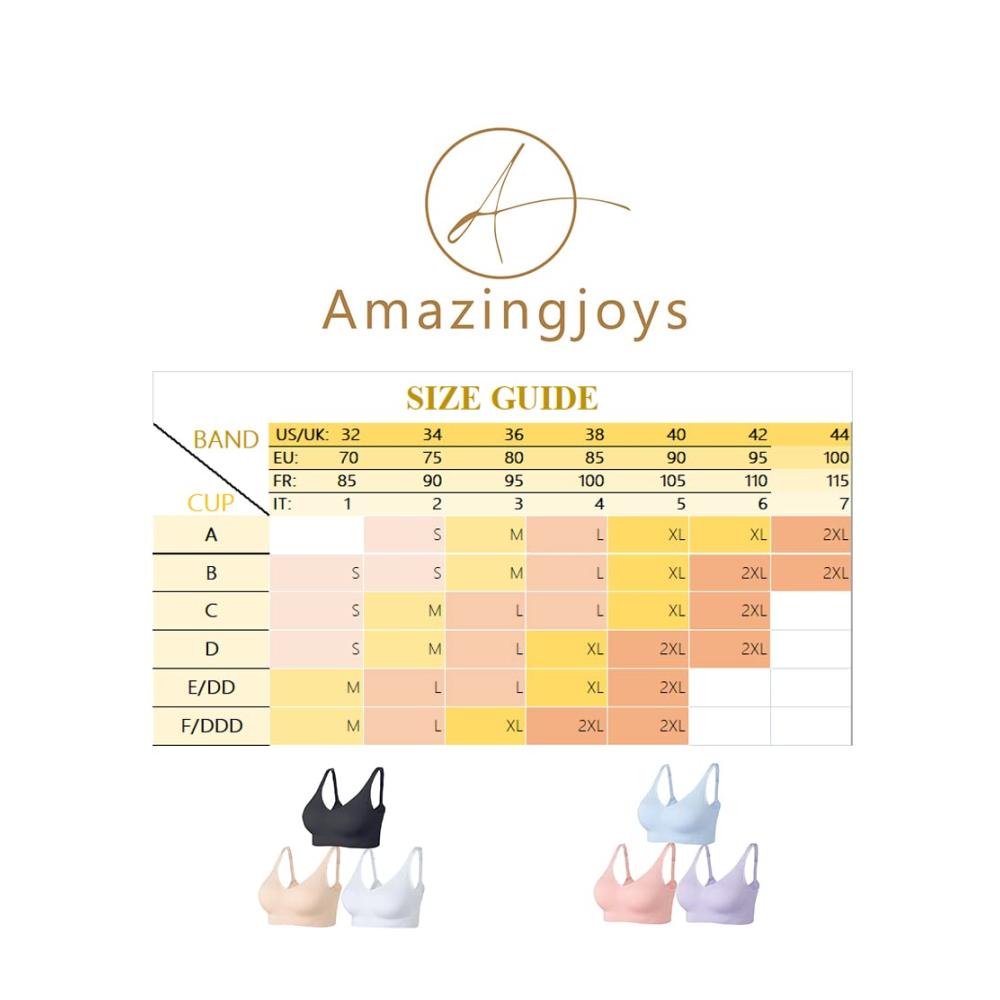 3er Pack Amazingjoys Damen Bustier BHs - Klassisch Bügellos Gepolstert & Bequem