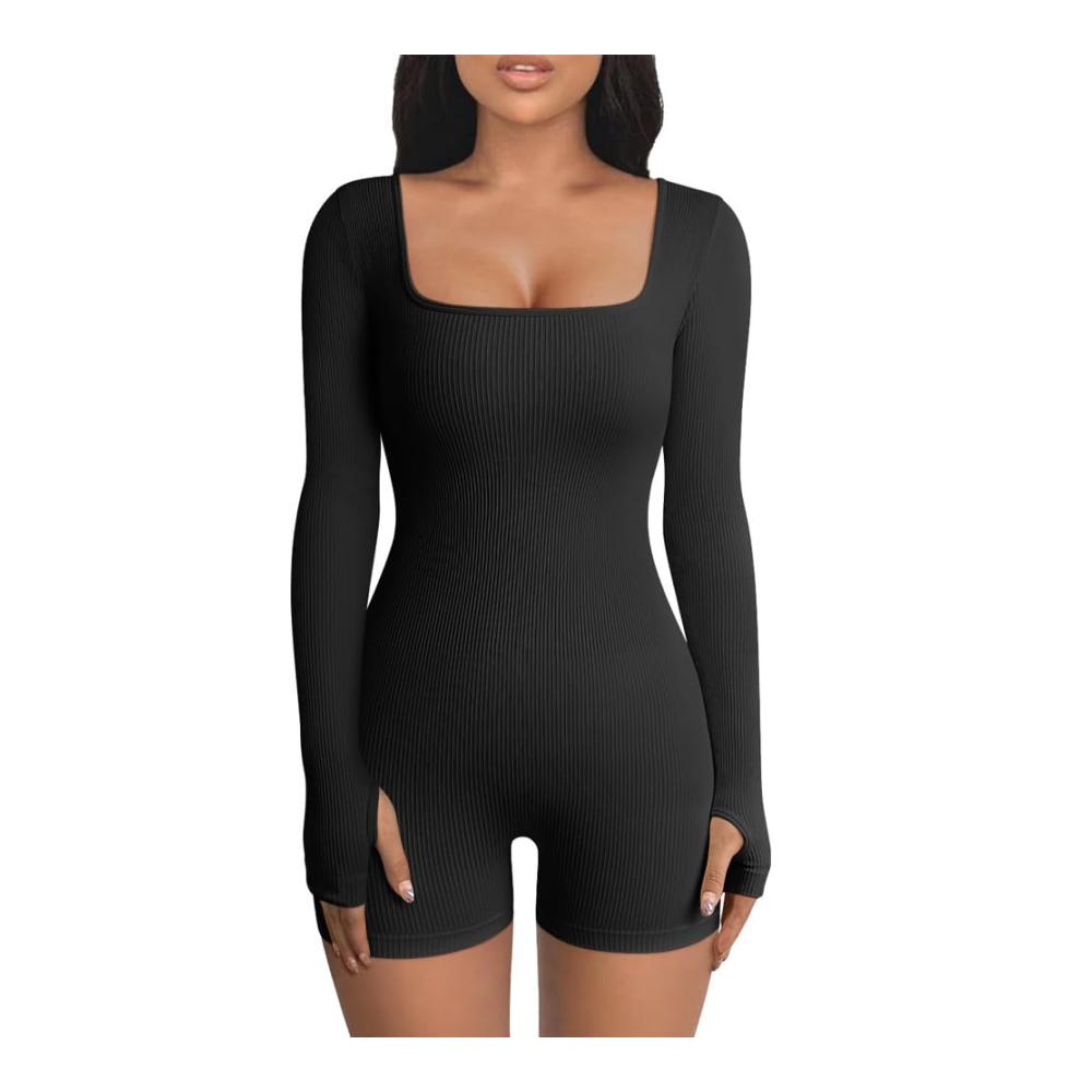 Jumpsuit Damen Langarm – Sportlicher Yoga Bodysuit mit Stretch-Effekt