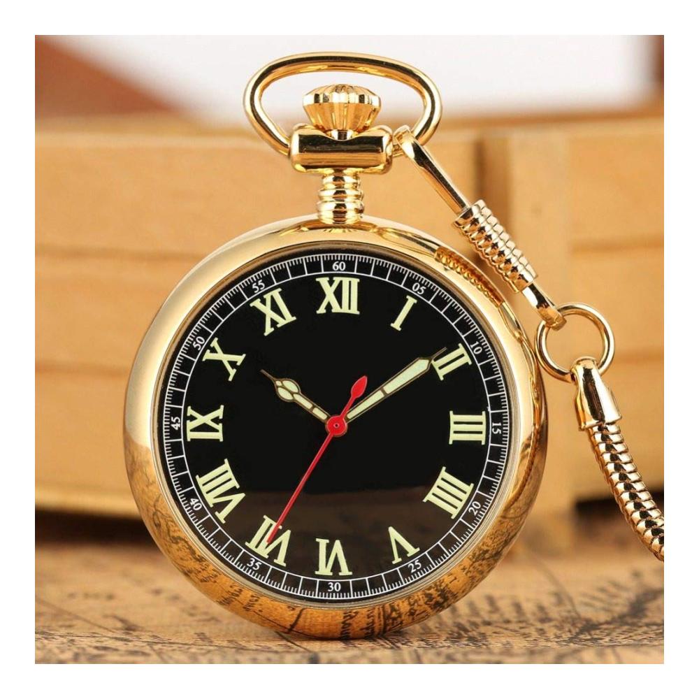MASKIS Luxus Taschenuhr Automatische mechanische Uhr mit leuchtenden Ziffern und stilvoller Modekette