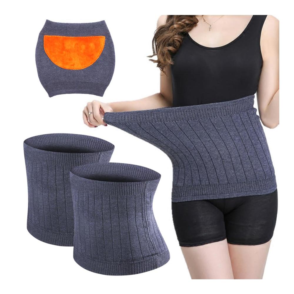 2er Set Elastische Nierenwärmer für Damen Herren & Kinder - Rücken- und Taille Wärmer für Komfort und Schutz - Nierenstulpen Hüft- und Bauchwärmer