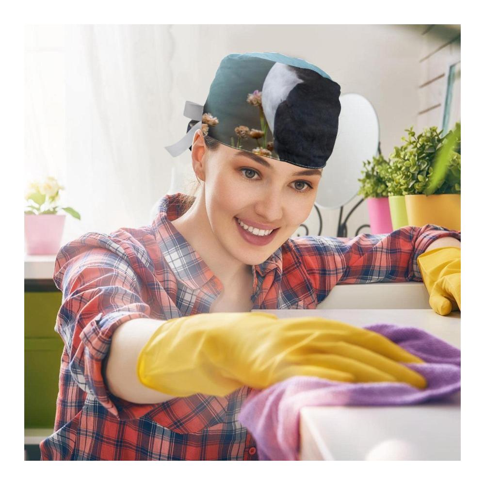 2er Set Verstellbare Baseball Caps mit Peeling-Bouffant-Stil und Pferdeschwanz-Beutel – Ideal für Krankenschwestern und Tierliebhaber