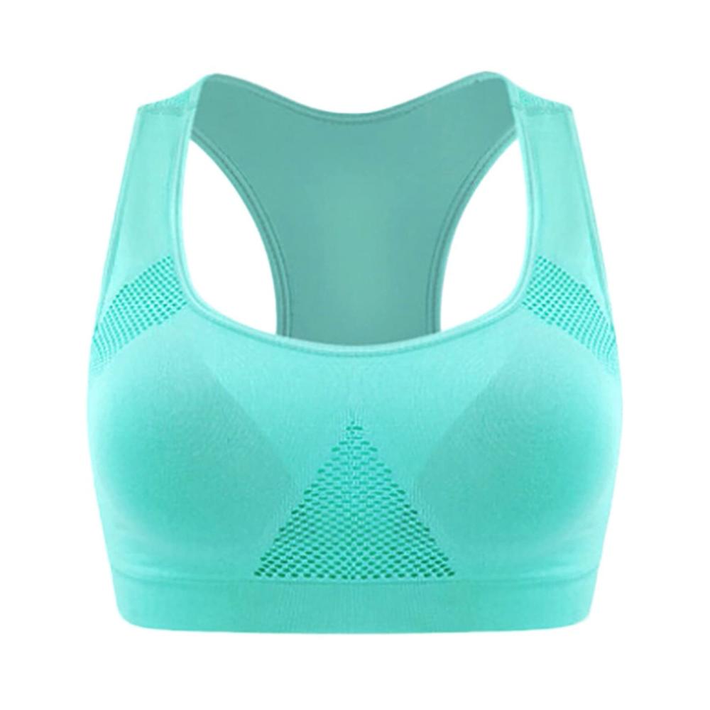 Sport-BH für Damen Solide Aushöhlung Atmungslöcher Plus Size Yoga Jogging Workout Push-Up Multi-Ways – Stretched BH mit optimaler Unterstützung