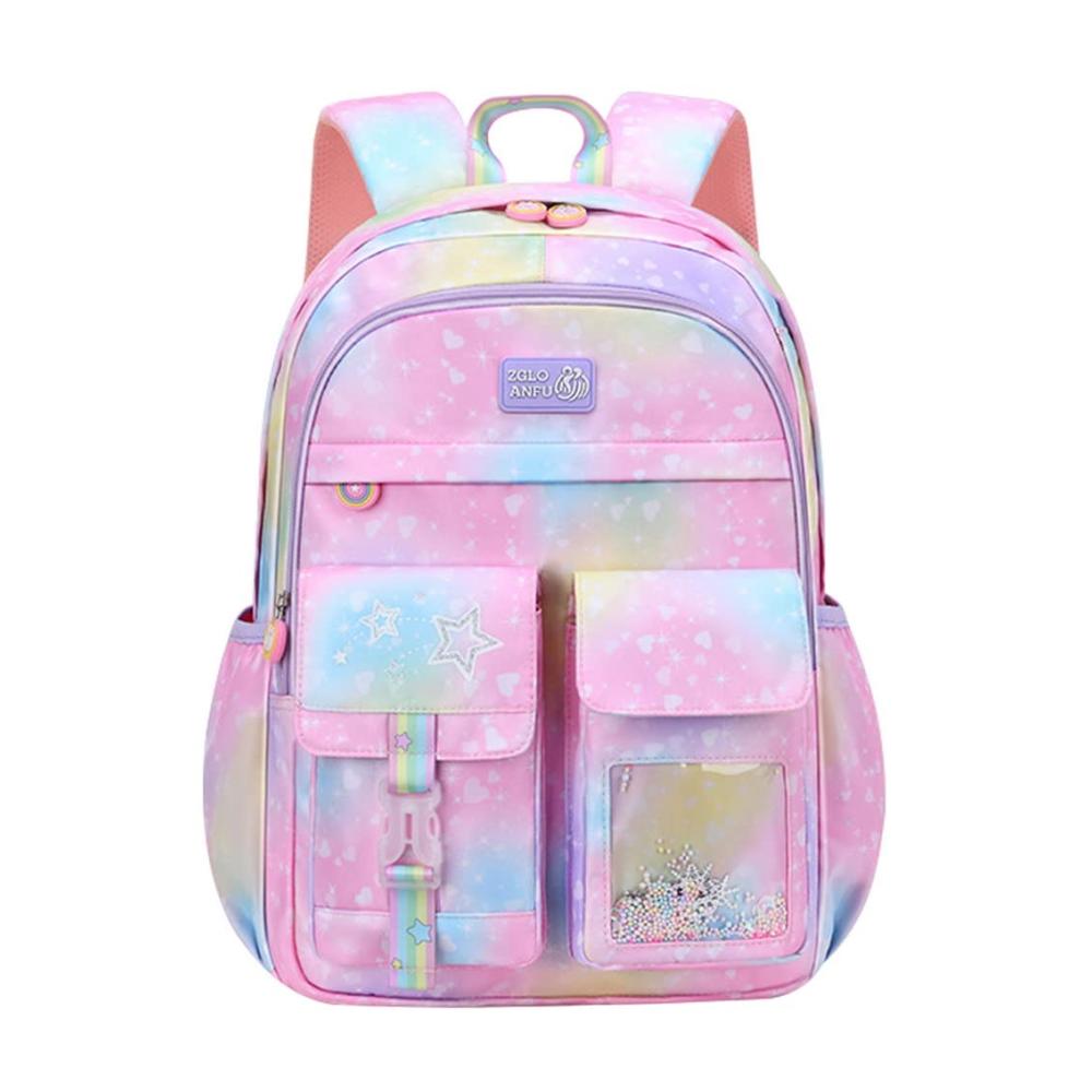 ACMEDE Mädchen Kinderrucksack – Leichter Schulranzen mit Galaxie Aufdruck für 1-6 Klasse – Kinder Schulrucksack ideal für Schule und Freizeit