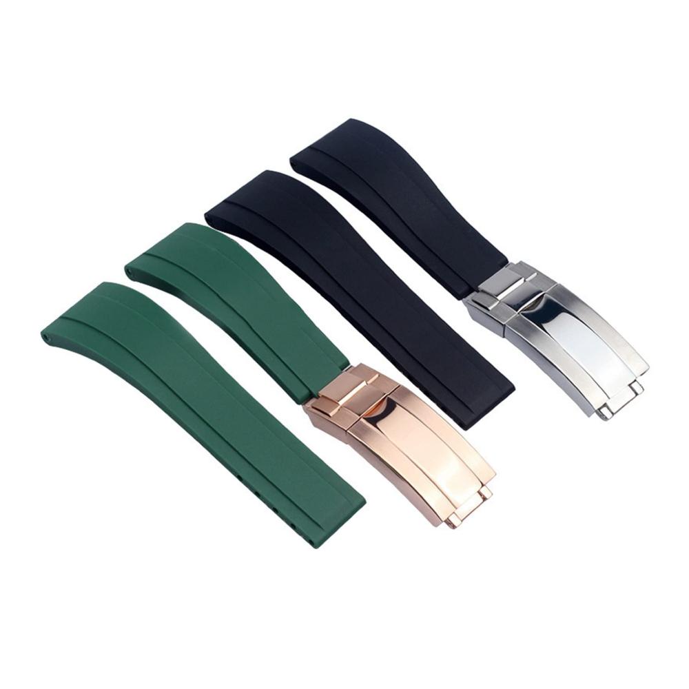 Silikon Uhrenarmband für Rolex Tudor - Wasserdichtes Gummiarmband in Schwarz Blau Grün - 20 mm 21 mm - Hochwertiges Ersatzarmband