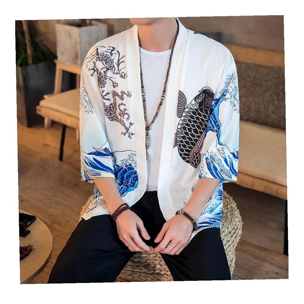 Bademantel SunShield Samurai Kimono - Japanisches Anime Strand Shirt - 2021 Sommer Cardigan für Männer und Frauen