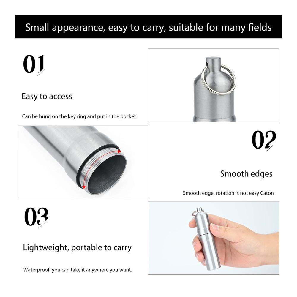 Wasserdichtes Aluminium Zigarettenetui Set mit Schlüsselanhänger – 2PCS Runde Zigarettenkästen inklusive Zahnstocherhalter Mini Pillendose für unterwegs ideal für Herren und Frauen