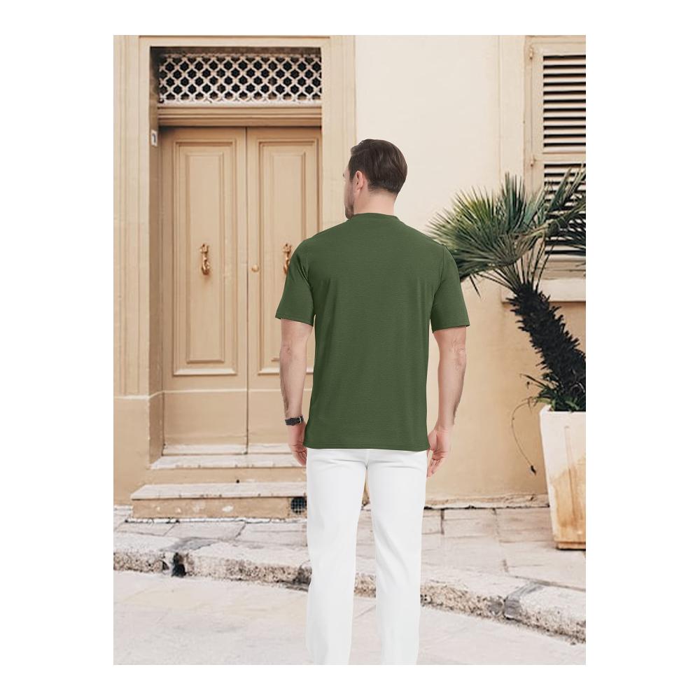Herren Henley Shirt - Kurzarm T-Shirt aus atmungsaktiver Baumwolle für Freizeit und Sommer