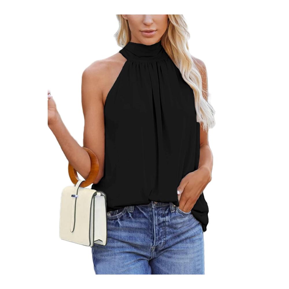 Sommerliche Eleganz Damen Tanktops & Neckholder Tops - Sofia Choice Ärmelloses Oberteil Selbstbindend & Stilvoll