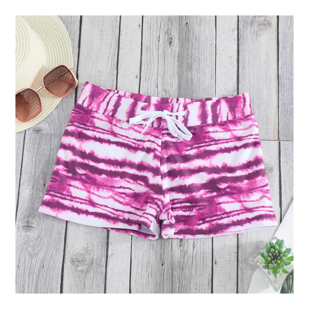 Damen Badeshorts Schnelltrocknende Boardshorts mit Kordelzug Tie-Dye Druck und niedriger Taille - Perfekt für Strand und Pool