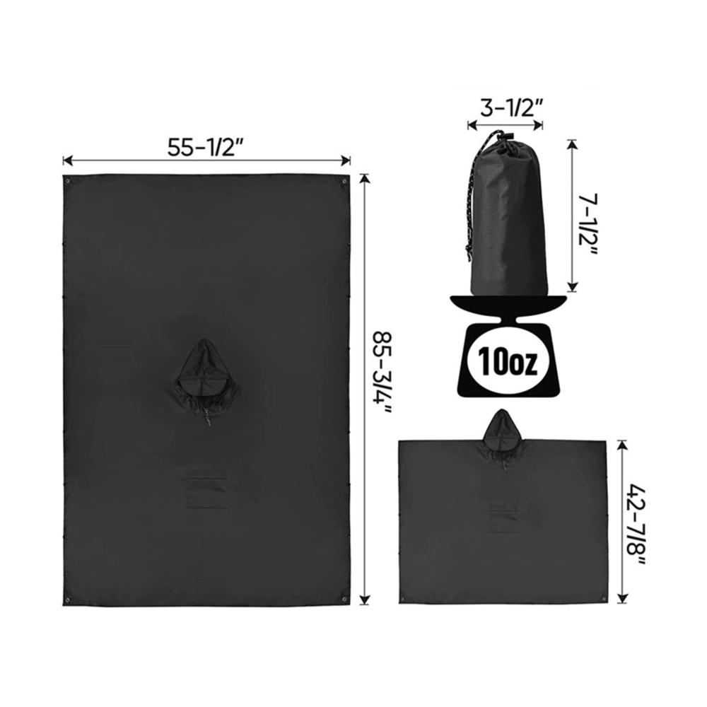 Outdoor-Regenbekleidung Wasserdichter Unisex-Regenponcho mit Kapuze Tasche ideal für Wandern Camping und Notfälle
