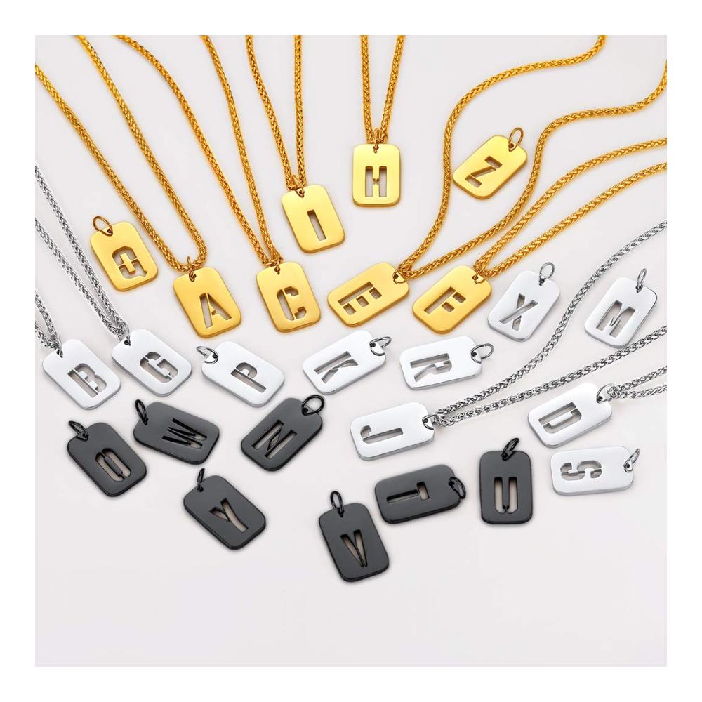 Alphabet Namenskette für Herren und Damen – Personalisierter Buchstaben-Anhänger mit Geschenkbox für Geburtstag und Party Partnerkette aus hochwertigem Alphabet Schmuck