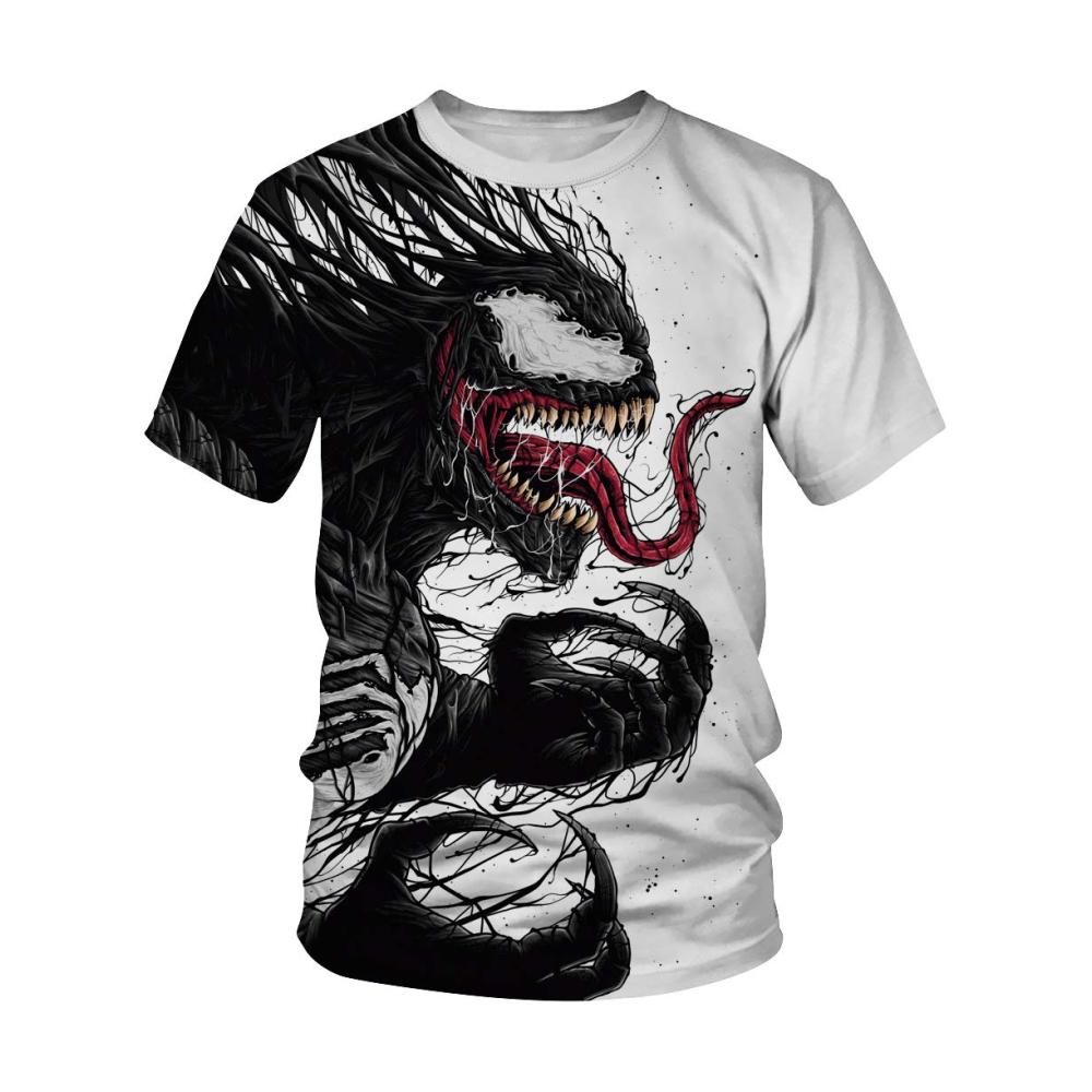 3D Marvel Heroes Venom/Spider-Man T-Shirts für Herren - Unisex Casual Kurzarm Top Tees in S-3XL Größe