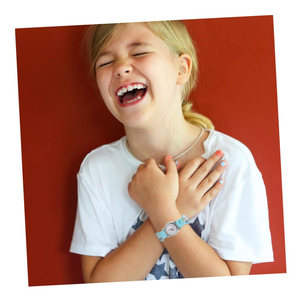 Kinderuhr mit Einhorn-Muster | Digitale Armbanduhren für Mädchen und Jungen | 4-Teilige Studentenuhr mit 3D-Ornamenten | Praktische Kleinkinduhr