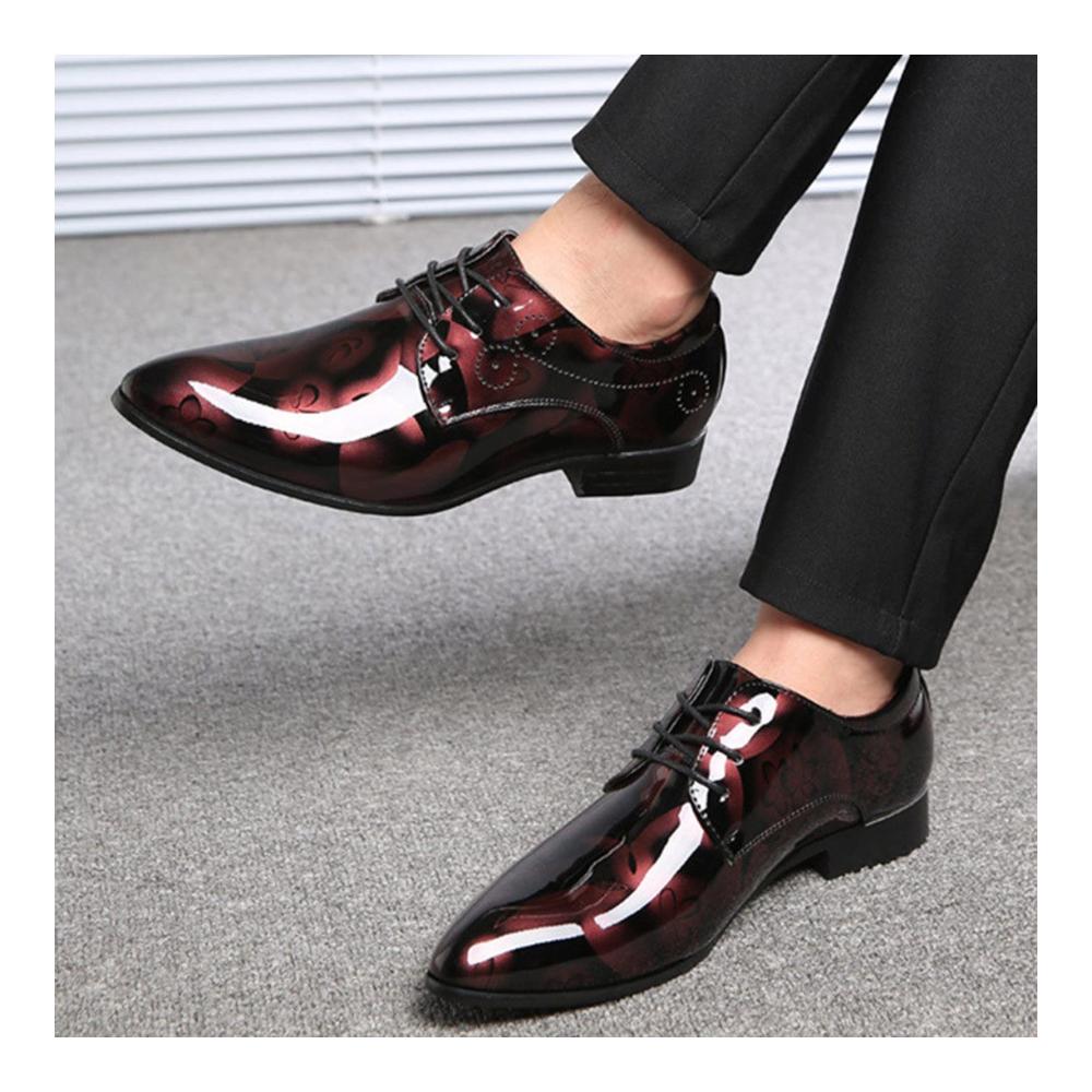 Herren Lederschuhe Braun im klassischen Stil | Schnürhalbschuhe Halbhoch für Winter mit niedriger Gummisohle und Blockabsatz | Bequeme Boots zum Hineinschlüpfen