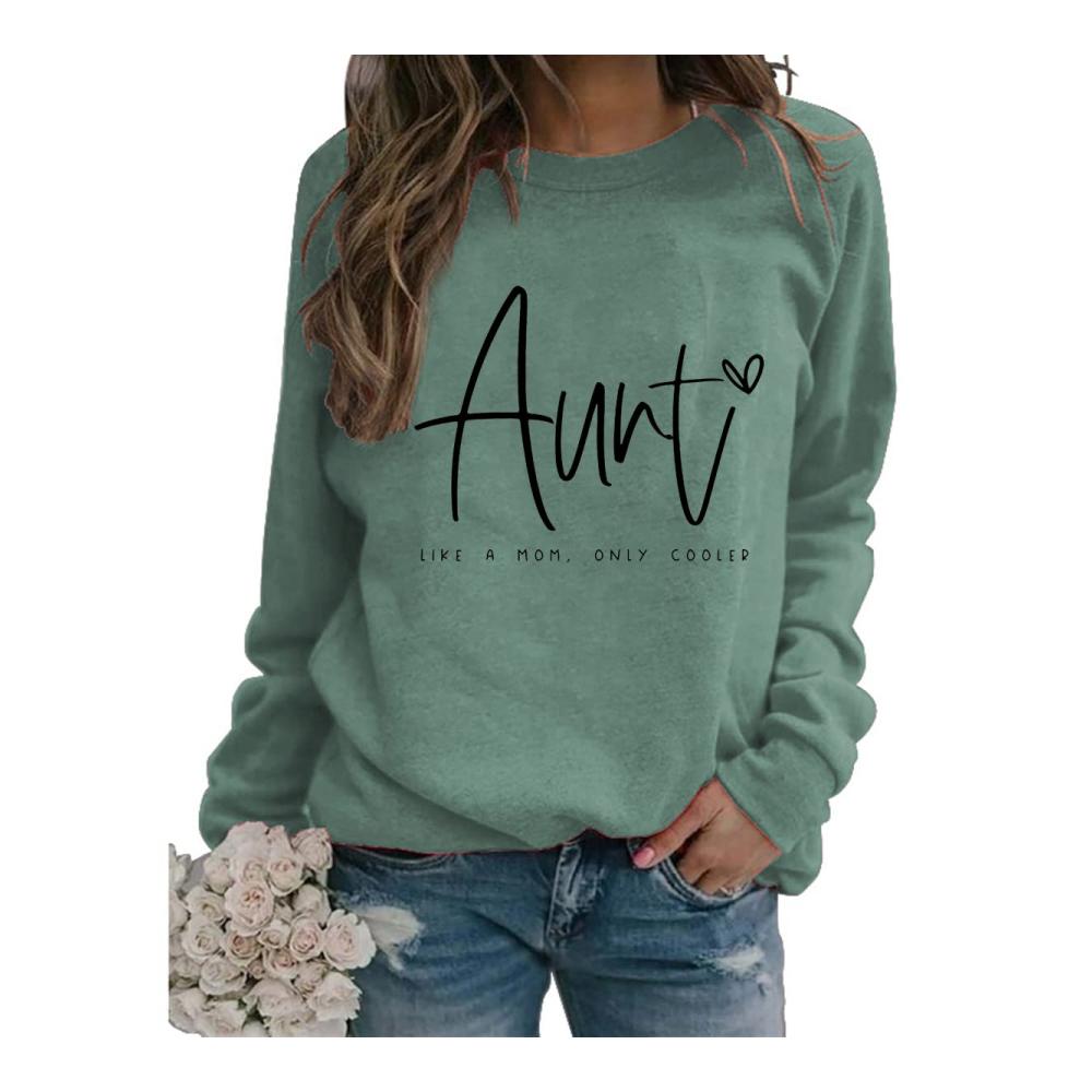Aunt Sweatshirts Trendy Long Sleeve Crew Neck Pullovers for Women - Cool Comfy and Funny Graphic Tops