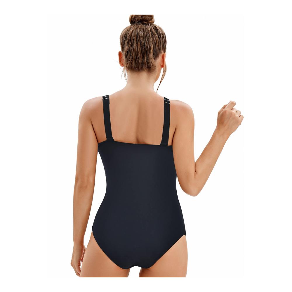 Monokinis Genfien Damen-Badeanzug | V-Ausschnitt Bauchkontrolle & verstellbare Träger | Sexy Swimsuit mit Mesh-Einsatz | Einteiliger Bademode für Damen