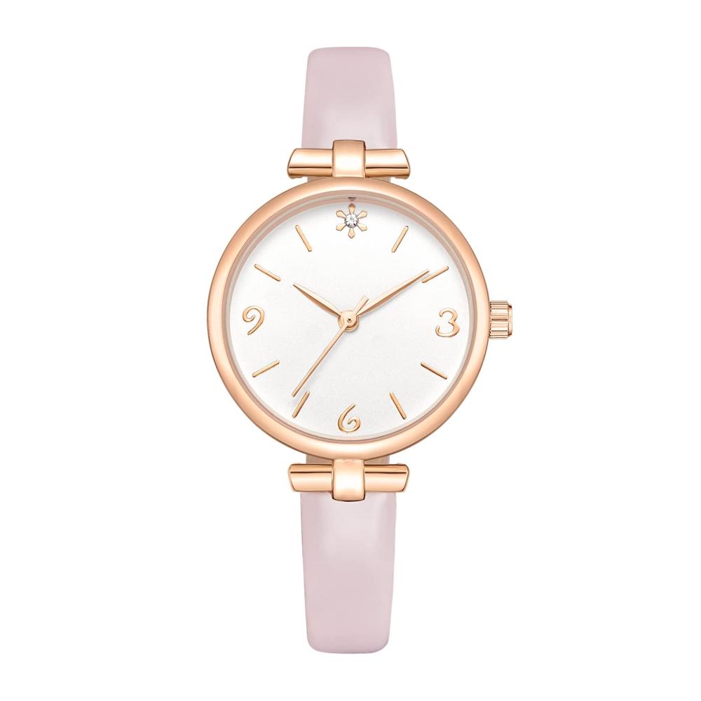 Damen Armbanduhr - Wasserdichte klassische Analoguhr mit Lederarmband Quarz elegantes minimalistisches Design - Geschenk für Frauen