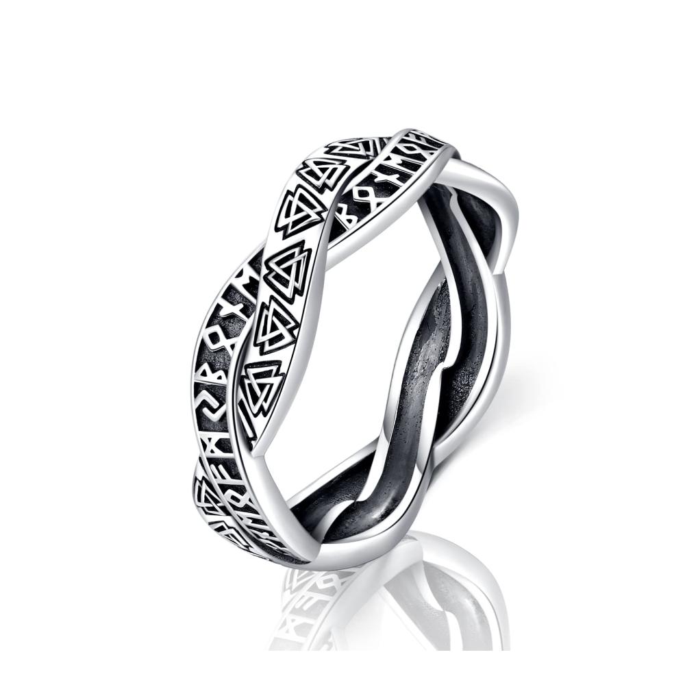 Viking Rune Ring 925 Silber - Herren Damen Schmuckring mit Geschenkbox für Geburtstag und Valentinstag