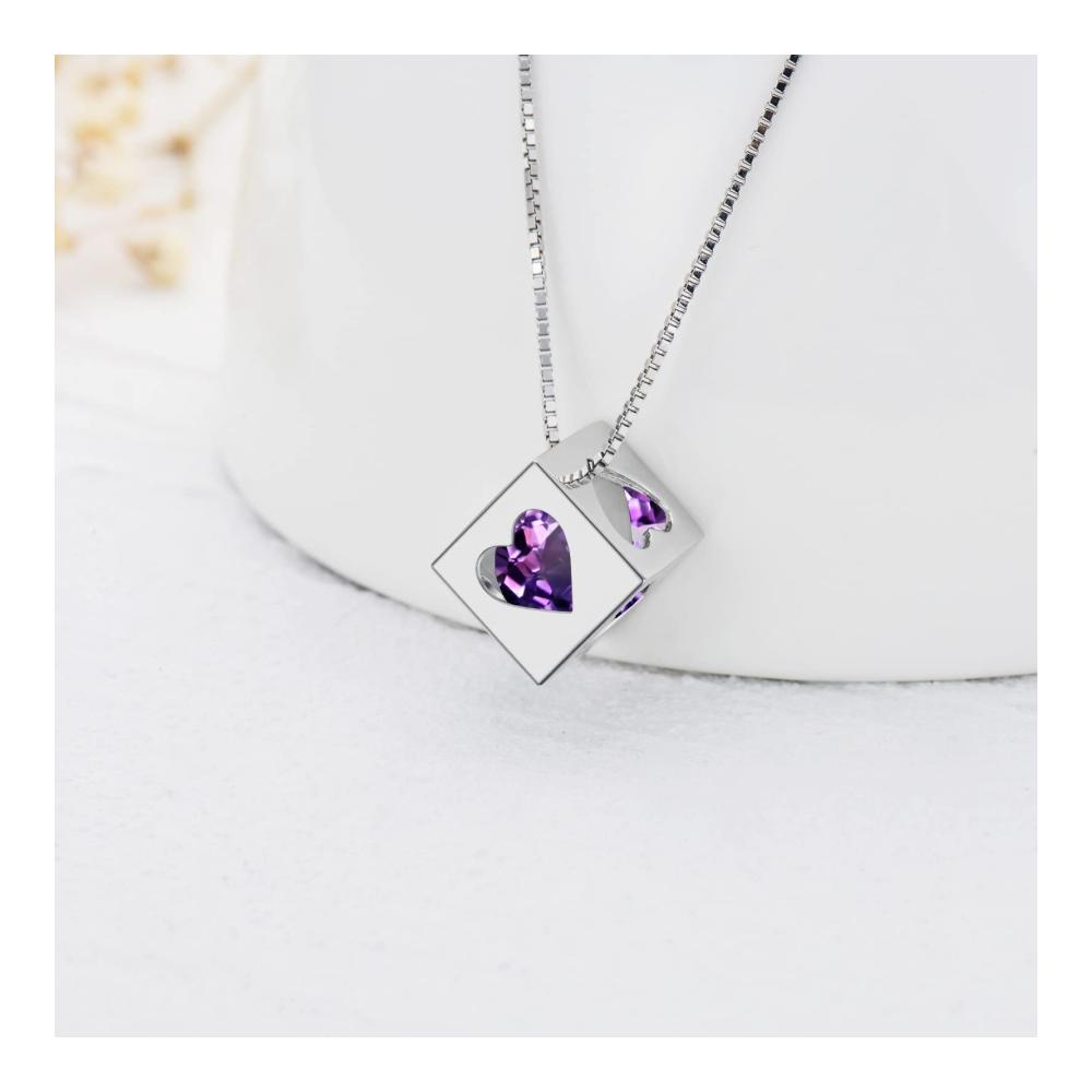 925 Sterling Silber Geburtsstein Halskette - Einzigartiges Jubiläums- und Geburtstagsgeschenk für Mädchen Frauen Teenager und Mütter