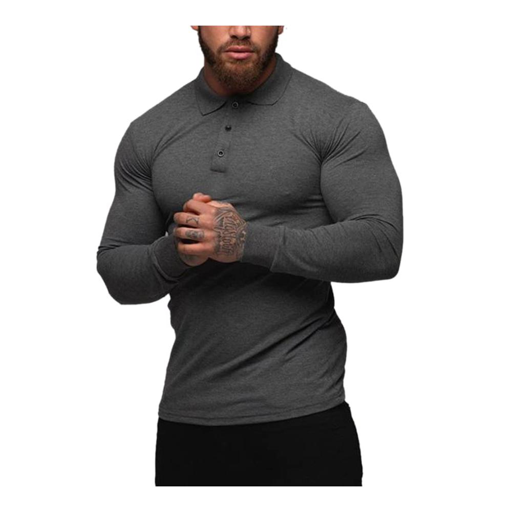 Herren Langarmshirts - Bequeme Baumwolle Dehnbar Unterhemden und Poloshirts