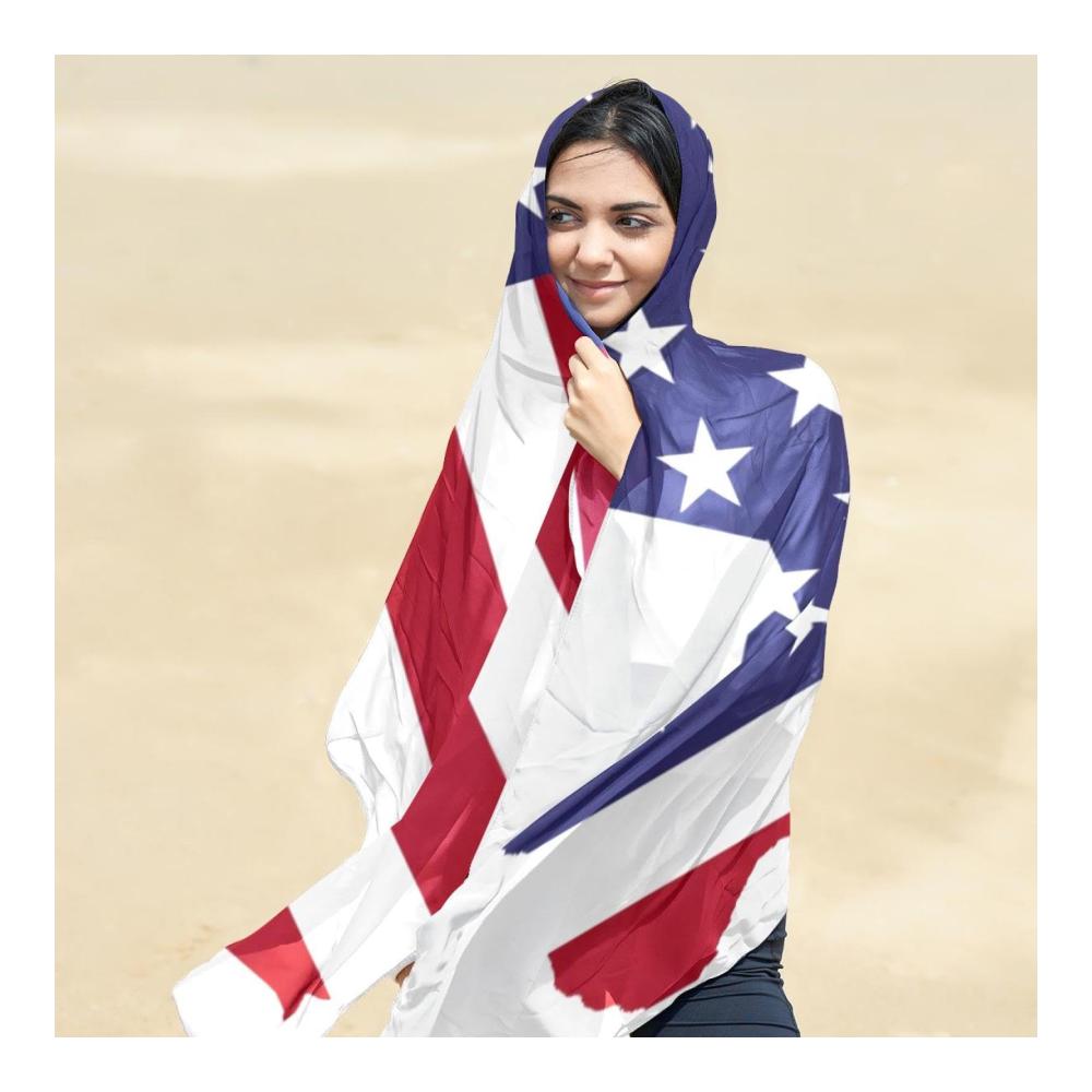 Amerikanischer Flaggen-Druckschal für Damen Leichter Schal in modischem Design