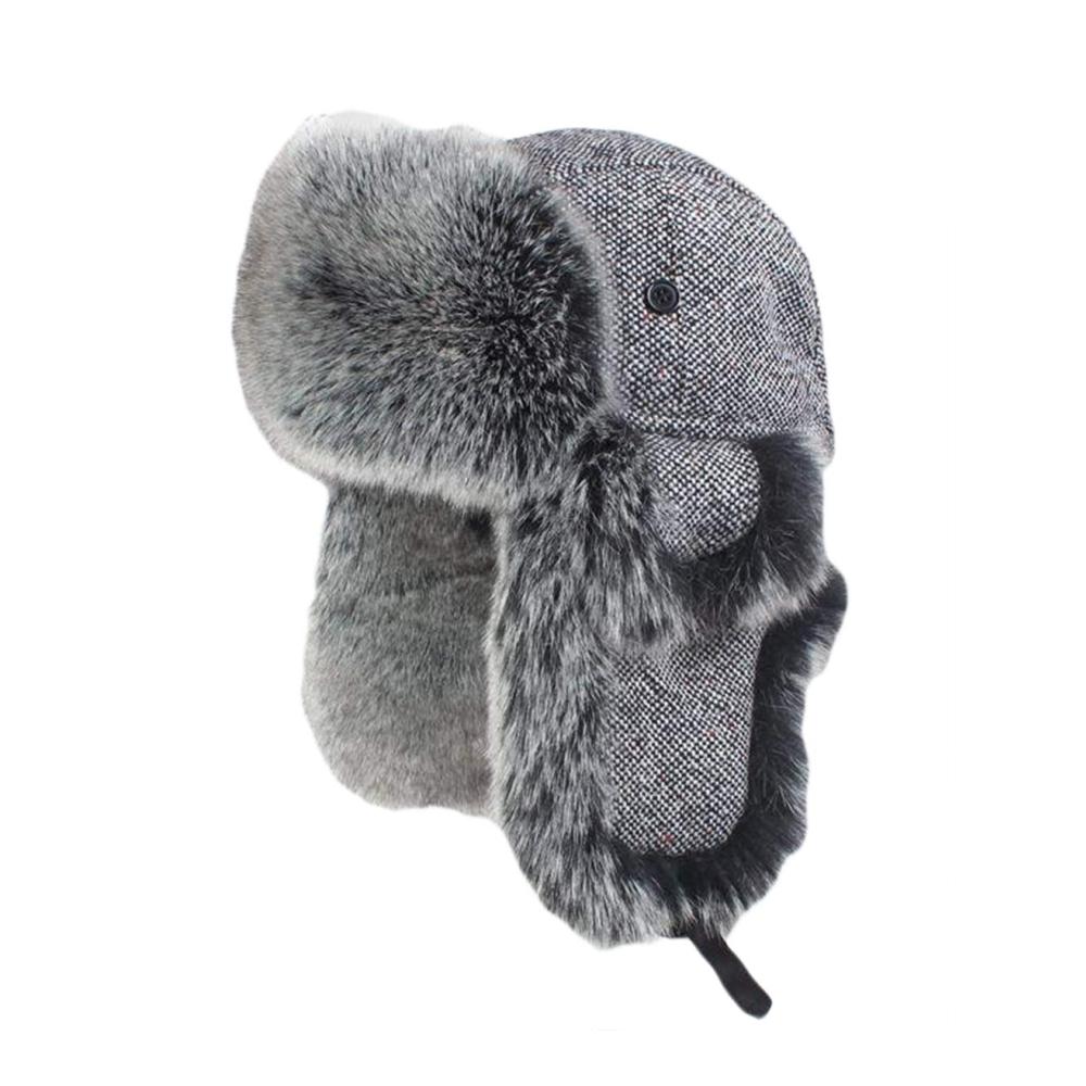 Warme Fliegermütze mit Ushanka-Stil für Outdoor-Aktivitäten - Unisex Wintermütze mit Kunstpelz-Ohrenklappen für Männer und Frauen
