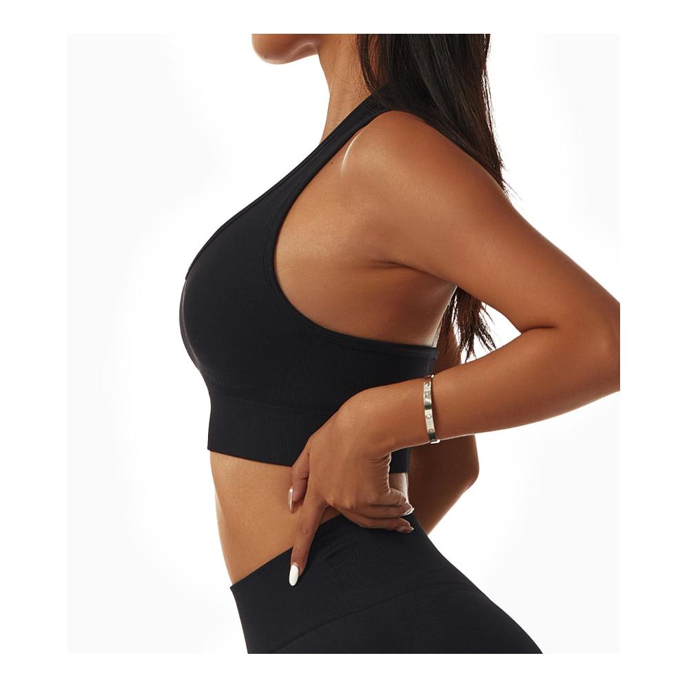 Sport-BH Damen Gepolstert Bügellos Starker Halt für Große Brüste - Fitness Bustier mit Optimaler Unterstützung