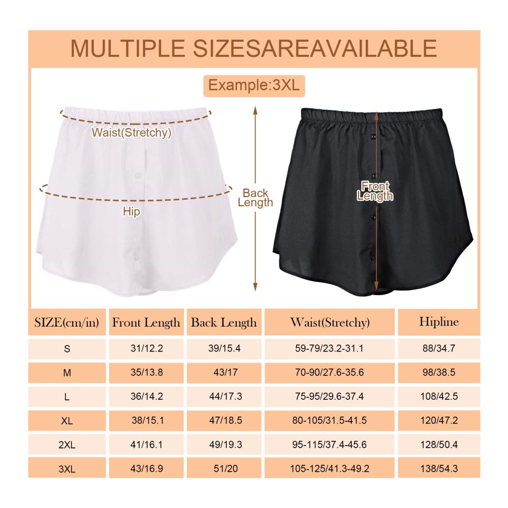 Verstellbare Unterröcke für Damen 2-teiliges Set für Layering & Styling von Tops und Röcken