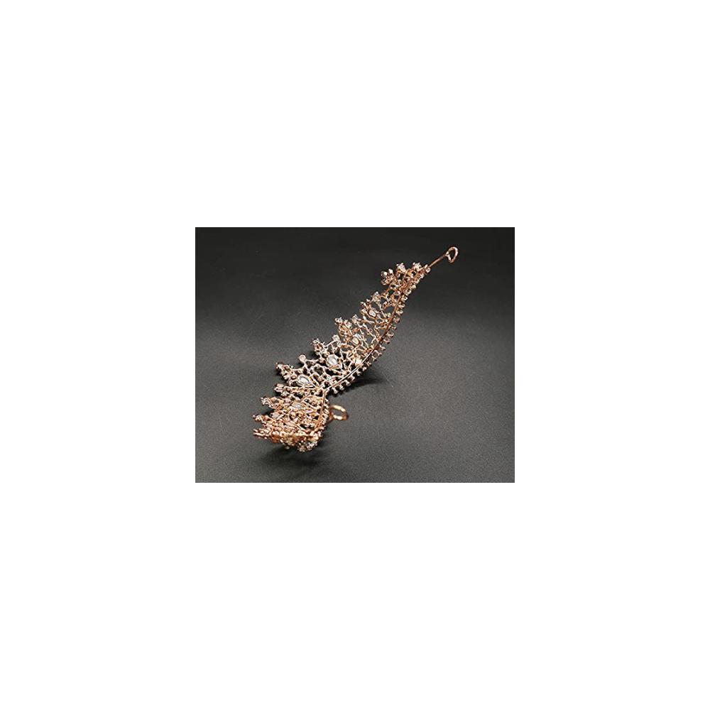 Kristall Strass Tiara Elegante Diademe für Prinzessin Braut Hochzeit Party - Barocke Königin Krone & Tiara für Brautjungfern Abschlussball Festzug Halloween Kostüm