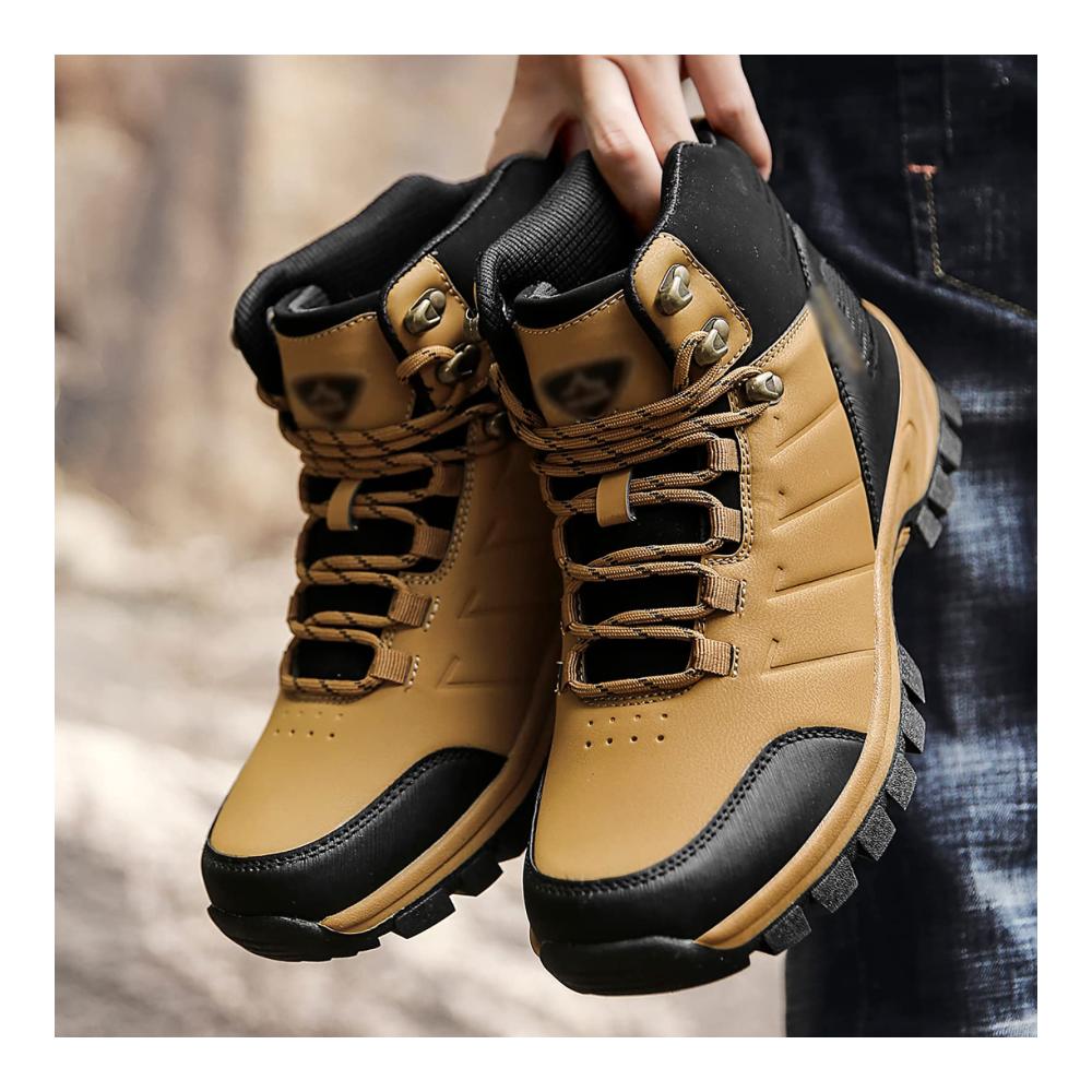 Kletterschuhe Herren - Leichte Wanderschuhe Wasserdichte Trekking-Sneaker Gelb Größe 41