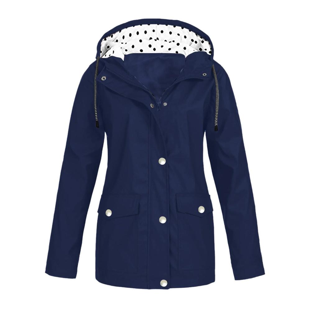 Regenjacken & -mäntel für Damen Atmungsaktiver Regenponcho leichter Fahrrad- und Wanderregenmantel mit Mittellänge Reißverschluss Kapuze Tasche - Wiederverwendbare funktionelle Shell-Jacke für Outdoor-Aktivitäten