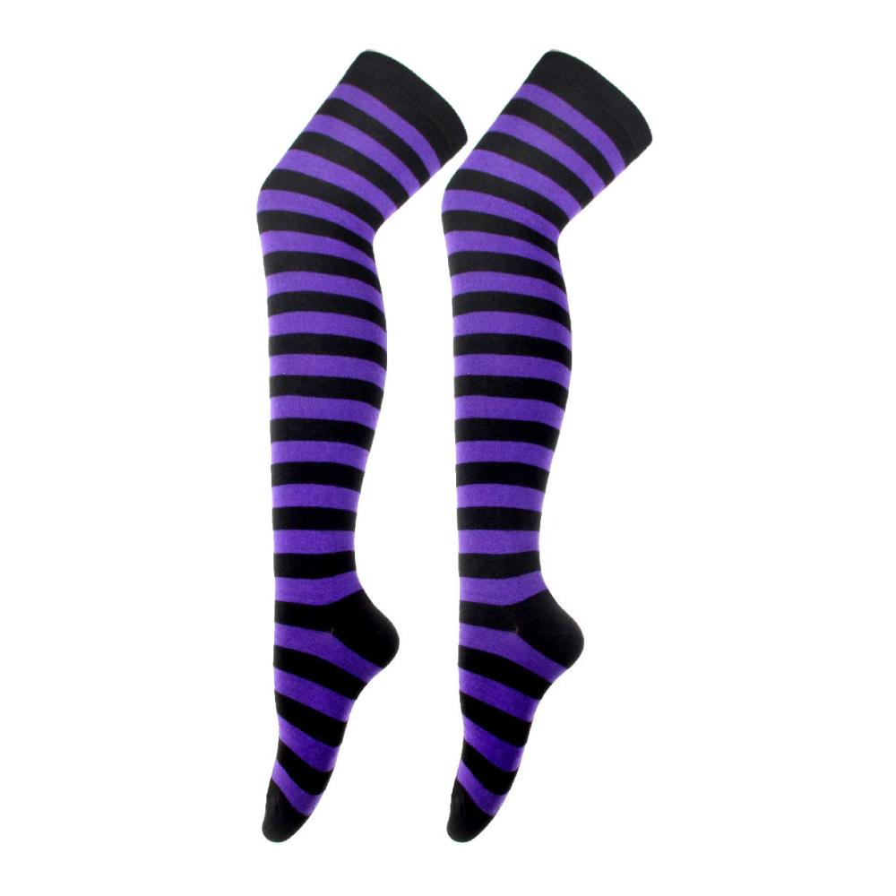 Gestreifte Lange Kniestrümpfe und Strickhandschuhe im Party-Kostüm-Set (2 Paar