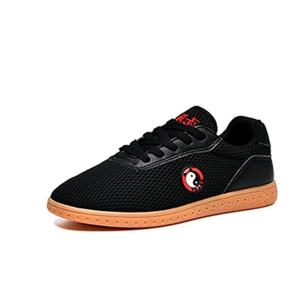 Leichte atmungsaktive Kampfsportschuhe - Ideal für Taekwondo Boxen Kung Fu & Taichi - Rutschfeste Unisex-Sport Schuhe (Schwarz Größe 44 EU