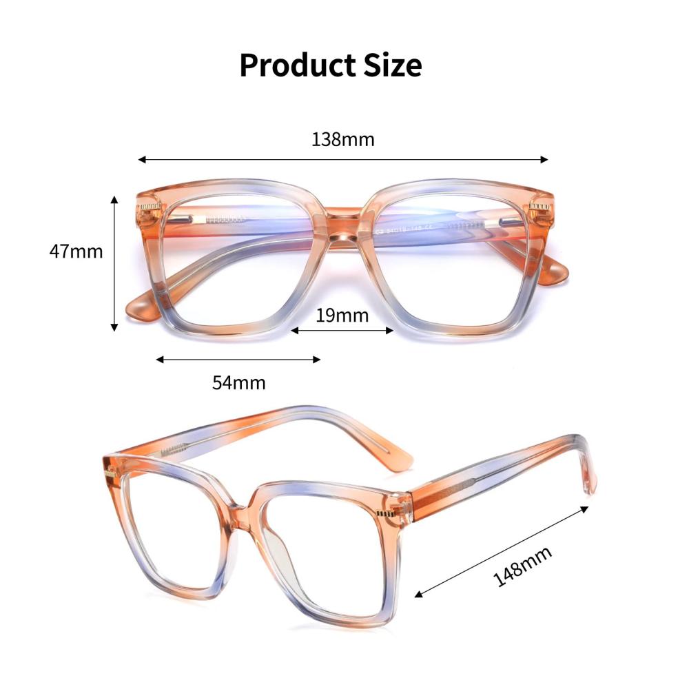 Klassische transparente Gaming-Brille für Herren und Damen - Blaulichtfilter UV-Schutz ohne Sehstärke - Quadratisches Schwarzrahmen-Design