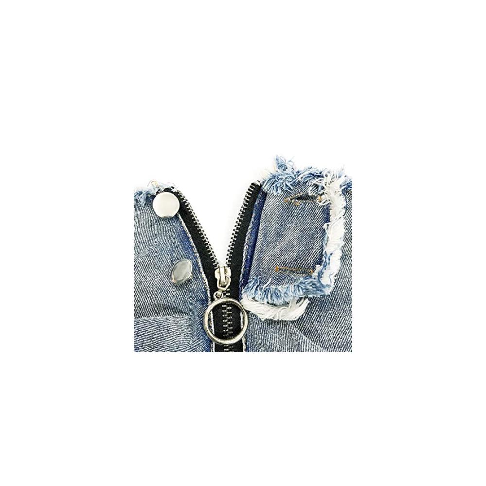 Cowgirl Style Damen Hot Shorts in Sexy Low Waist Denim - Trendige Skinny Fit Jeans mit Zipper und Button Closure