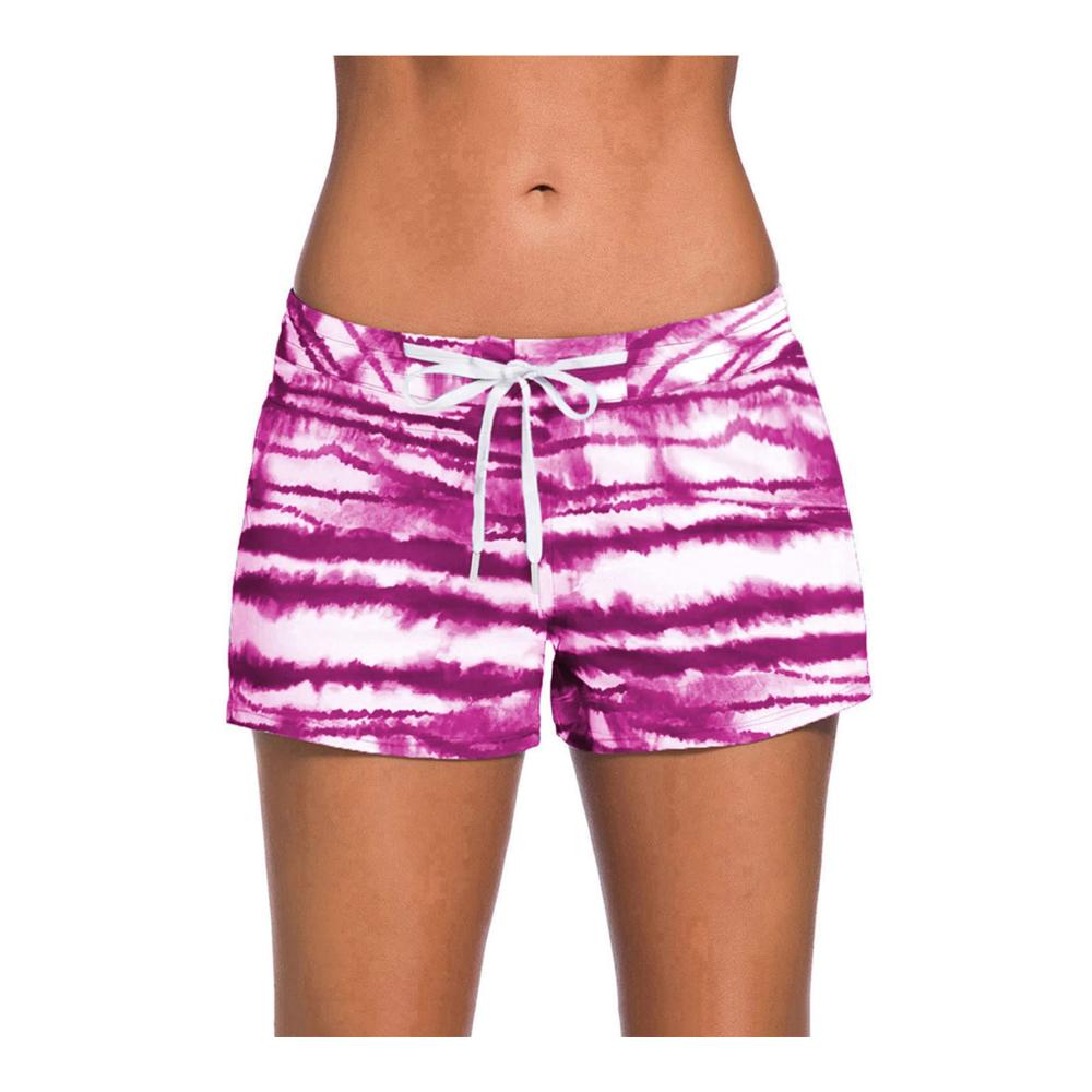 Damen Badeshorts Schnelltrocknende Boardshorts mit Kordelzug Tie-Dye Druck und niedriger Taille - Perfekt für Strand und Pool