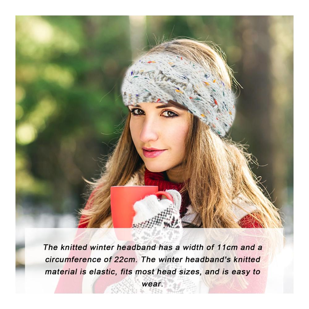 Winter-Sport-Stirnbänder - 4er Set Damen Stirnbänder Verdickt Gestrickt für Outdoor-Aktivitäten
